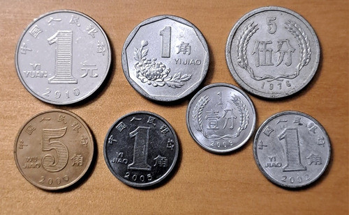 China X 7 Monedas Distintas Incluye 1 Yuan 2010. 1
