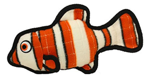 Tuffy Ocean Creature Fish, Durable Dog Toy, Orange 1