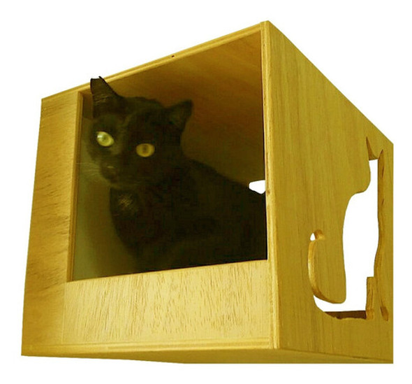 Nicho Toca Casinha Para Gatos Envernizado Ou Pintado 1