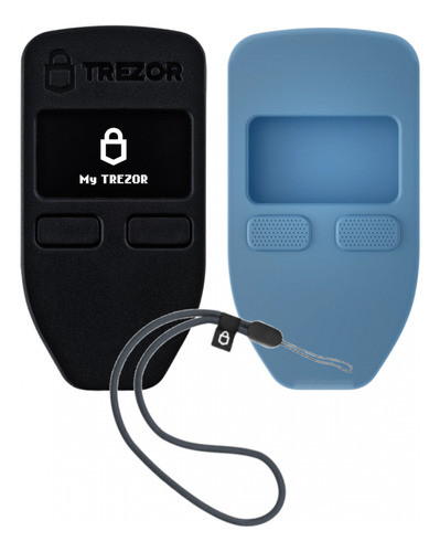 Pack Trezor One Billetera Cripto + Funda Celeste Y Lanyard 0
