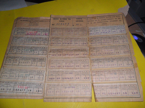 La Esmeralda Capitalizacion 1957 Sistema Ahorro Estampilla 0