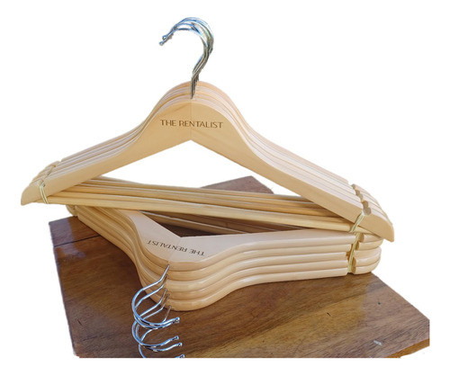 Kit 5 Cabides Em Madeira  Personalizados, 0