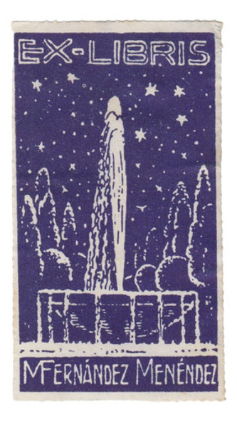 Uruguay Antiguo Ex Libris De Manuel Fernandez Menendez Raro 0