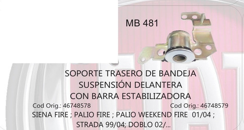 Soporte Fiat Trasero De Bandeja Suspension Delant. Derecho 1