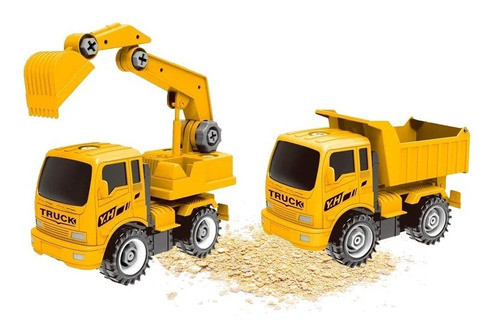 Juguete 2 Camiones Desmontables Grandes Con Herramientas 0
