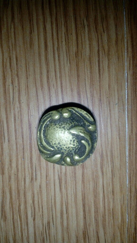 Antigua Perilla Boton Tirador De Bronce Para Mueble 1