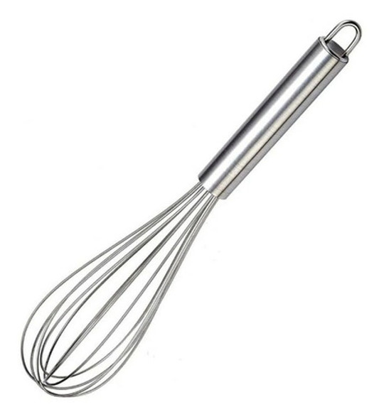Batedor De Ovos Fouet Profissional Prateado De Aço Inox 27cm 1