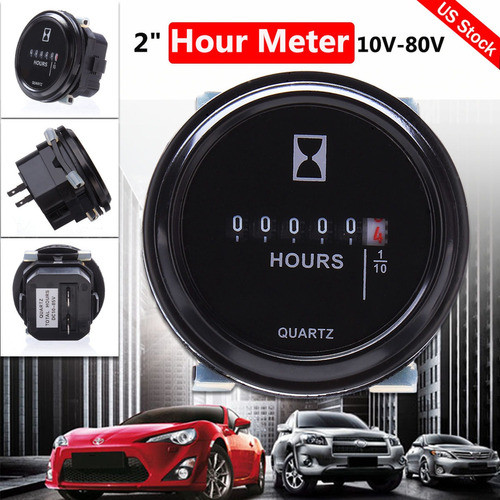 2'' Ronda De Cuarzo Hora Metro Contador Horario Coche Atv Ca 0