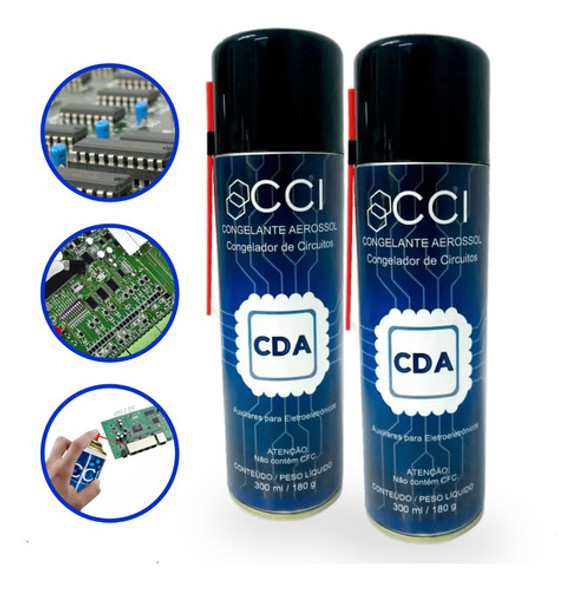 Kit 2 Sprays Congelante Aerossol P/ Localização Falhas 300ml 0