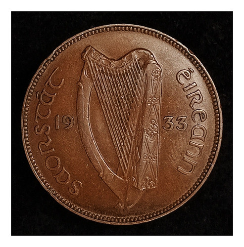 Irlanda 1 Penny 1933 Mb Km 3 Arpa 0