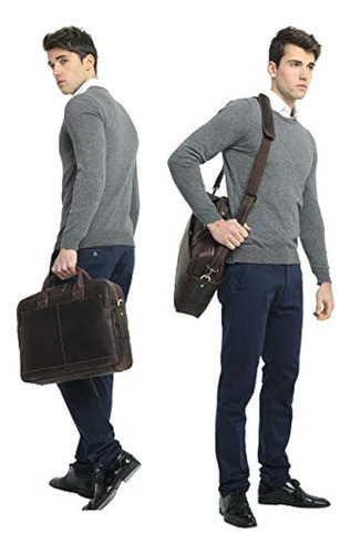 Bolsa De Portátil Con Portafolios Bolsa De Hombro Café Oscur 0