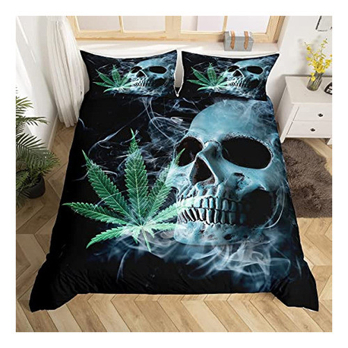 Feelyou Marijuana Weed Leaf King Size Juego De Funda De Edre 0