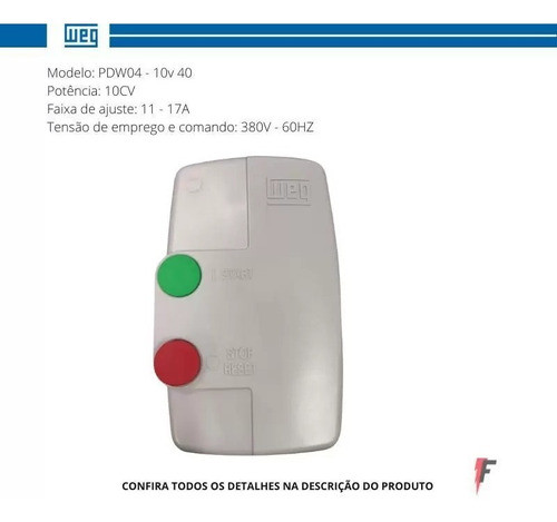 Chave Partida Direta Trifasica Weg 10cv 380v 11 A 17a Pdw 1