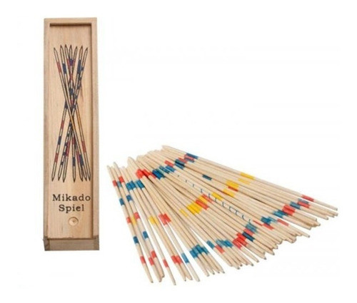 Juego De Mesa Palitos Chinos Caja De Madera 18 Cm Original 0
