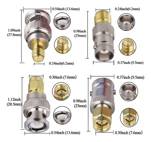 Bnc A Sma Conectores Sma Bnc Adaptador Macho A Hembra Para A 1