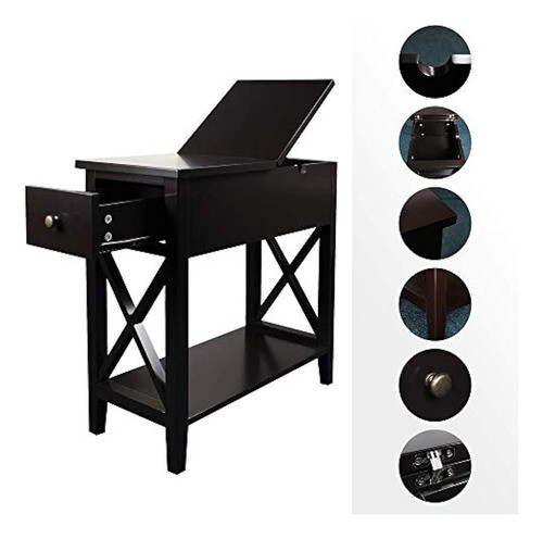 Mesa Auxiliar Abierta Con Tapa Abatible Choochoo, Mesa Auxil 1