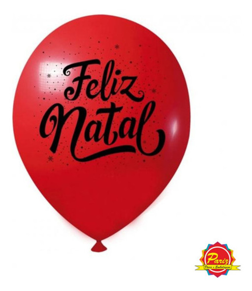 Kit 100 Balões Feliz Natal Vermelho N° 9 De Látex Joy 1 Kit 100 Balões Feliz Natal Vermelho N° 9 De Látex Joy 1