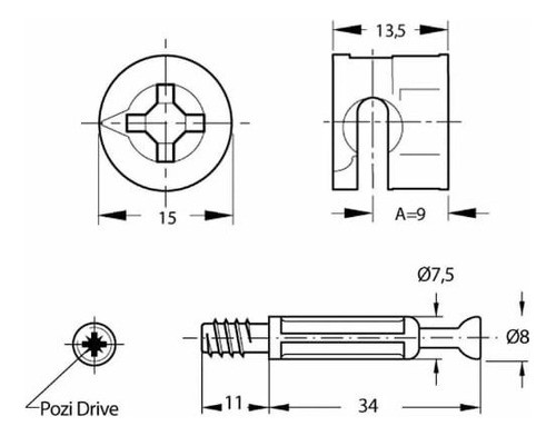 Minifix Placa 18mm X100 Unid Eurohard + 20 Unid De Regalo 1