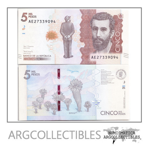 Colombia Billete 5000 Pesos 2017 P-459 Sin Circular 0