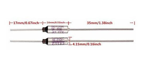 Fusibles Térmicos De 10 A, 250 V, 77 Grados Celsius X10 1