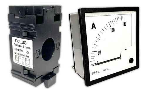 Kit Amperimetro Analogico 96x96 150/5a + Tc Pl-met20 150/5a 0