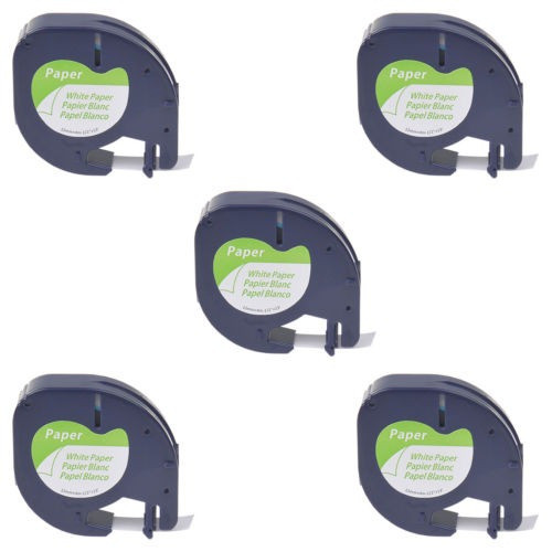 Ajuste De 5pk S0721510 Negro Sobre Blanco Papel Etiqueta Cin 0