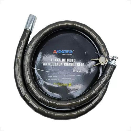 Trava De Estepe Reforçada Em Aço Tetra Preta + Chave Reserva 1