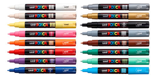 Kit 04 Canetas Marcador Uniball Posca Pc-1m Escolha A Cor 1