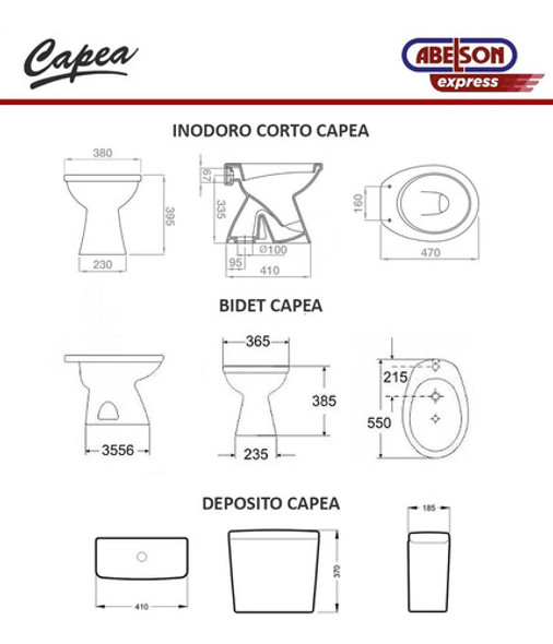 Inodoro Corto Con Bidet 1 Agujero Capea Italiana Blanco 1 Inodoro Corto Con Bidet 1 Agujero Capea Italiana Blanco 1