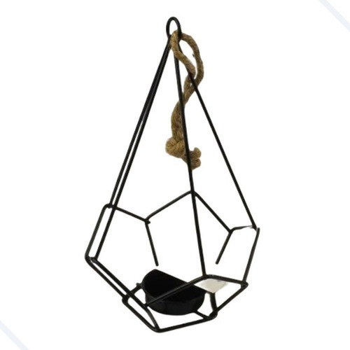 Kit 3 Suporte De Vela Pequeno Piramide De Ferro Pendente 1