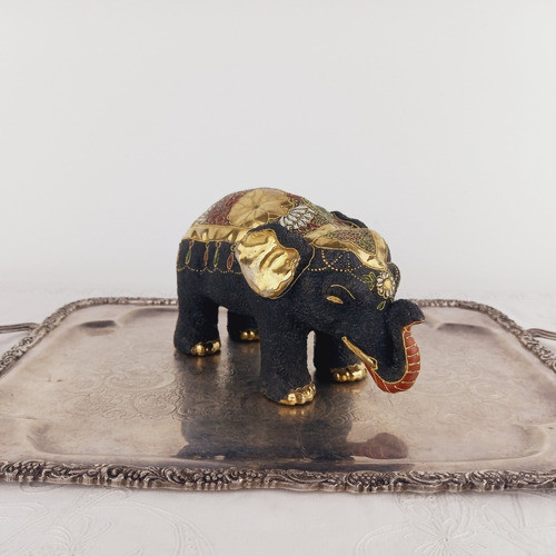 Raro Elefante Porcelana Satsuma Antiguo Esmaltado Miralo 1