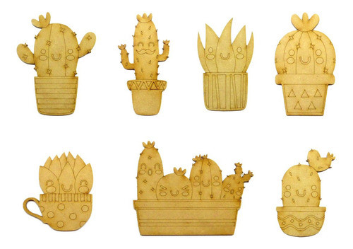 Set Cactus 8x8cm Aprox - Fibrofacil - X 35 Unidades 0