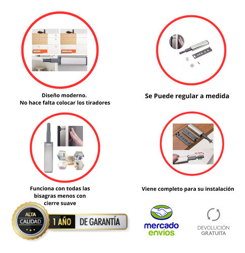 Bisagra Mueble Cocina Push Open Magnético 1