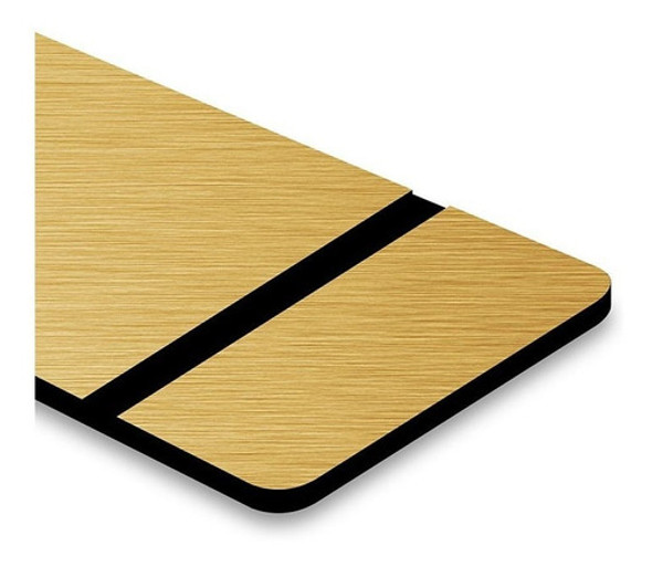 Chapa Abs Dupla Camada Escovado Dourado/preto - 610x300x1.5m 0