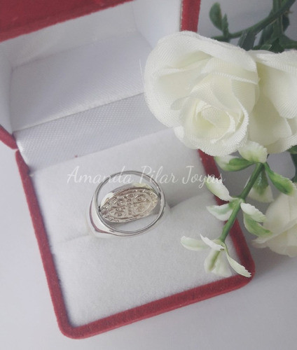Anillo San Benito Reversible. Giratorio En Plata Y Oro 1