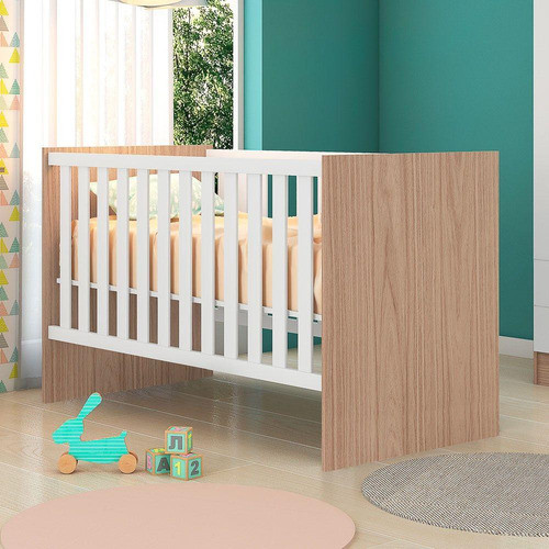 Berço Mini Cama Doce Sonho Carvalho Branco Qmovi 1