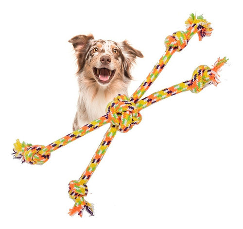 Tirador Mordillo Mascotas Soga Nudo Nautico Multicolor 0