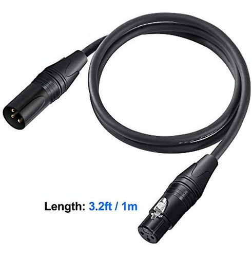 Cable Hilite Xlr, Cable De Micrófono Premium De 3.2 Pies Mac 1