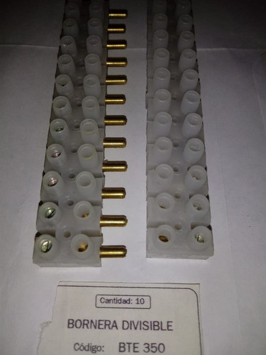 Bornera Eléctrica Union 6 Mm Enchufable Plastica 12 Bocas 1