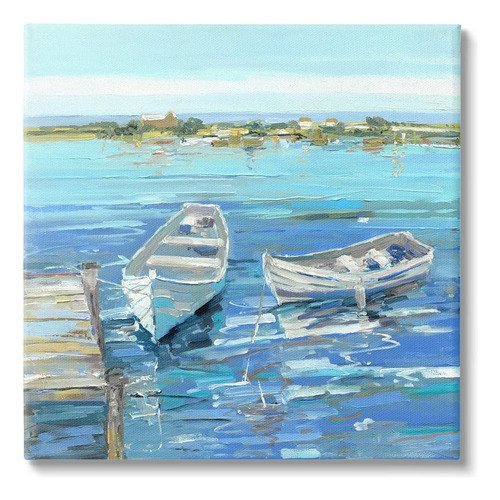 Stupell Industries Serene Rowboats Ocean Dock Canvas Wall Ar 0