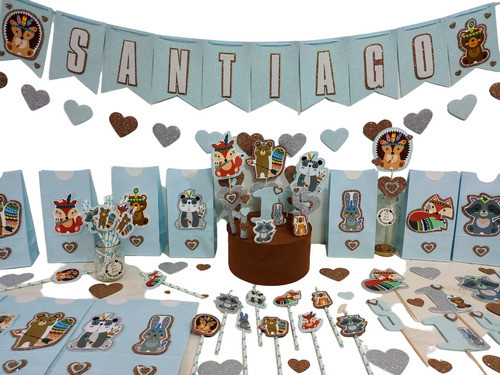 Combo Cumple Animales Nórdicos 10 Niños Goma Eva Glitter 0