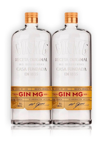 Mg London Dry Gin Seco Kit X2u 700ml Destilado Artesanal 0