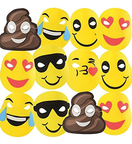 Artcreativity Emoticon Máscaras De Espuma Para Niños, Juego 0