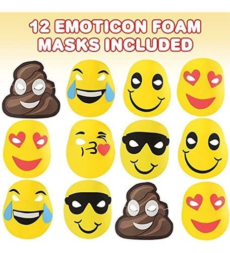 Artcreativity Emoticon Máscaras De Espuma Para Niños, Juego 1
