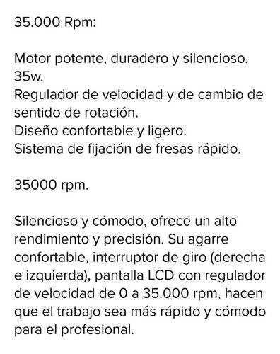 Micromotor Dental 35000 Tiene Reversa Pedal Es Silencioso 1