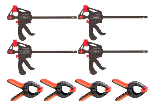 Grampo Multiuso E Sargento Aperto Rápido Marceneiro 8 Peças 0