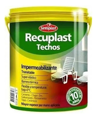 Recuplast Techos 10lts 10 Años Garantia Elastomerico Rosario 0
