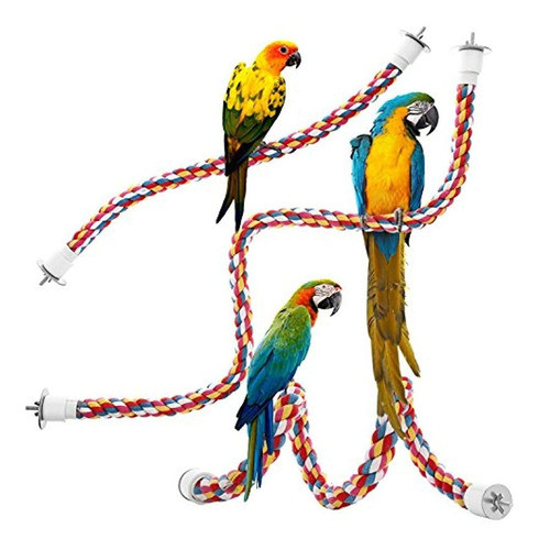 Jusney Bird Perchas De Cuerdaparrot Toys 33 Pulgadas Cuerda 0