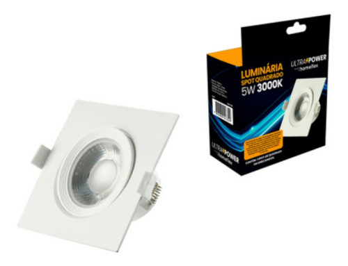 Luminaria Spot Quadrado De Embutir Homeflex Branco 5w 6500k 0