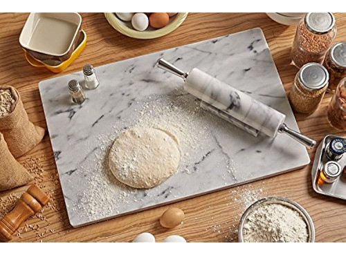 Jemarble Rolling Pinaluminum Handleswhite Premium Quality 1